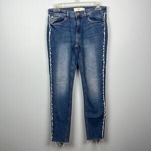 ICHI lulu medium blue size 31 raw seam skinny jeans